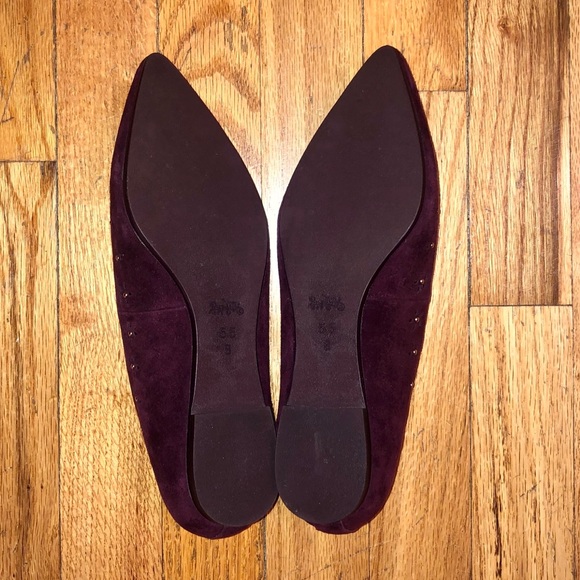 SOLD Coach |Maroon crushed velvet flats - Picture 4 of 4